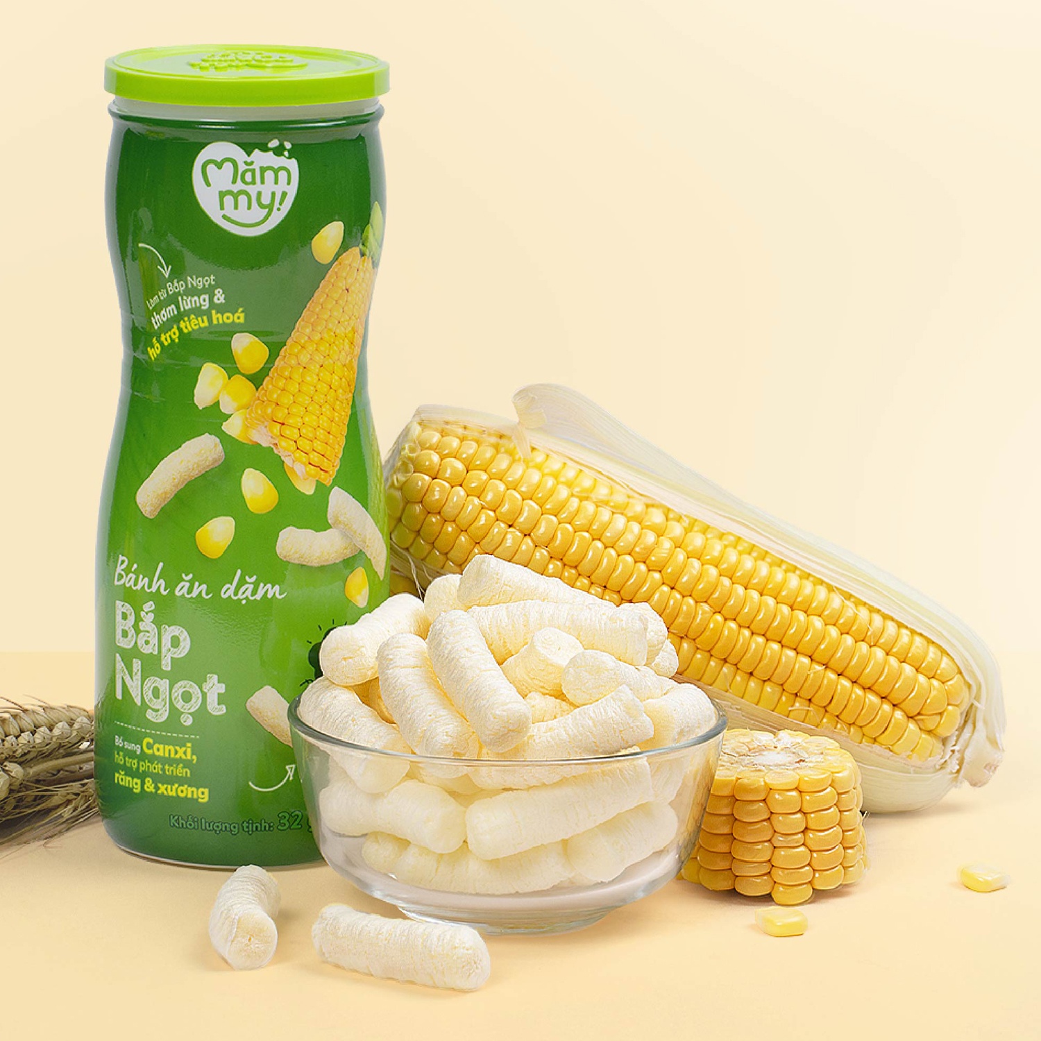 Bánh ăn dặm hình sao Mămmy vị bắp ngọt 32g cho bé 6M+