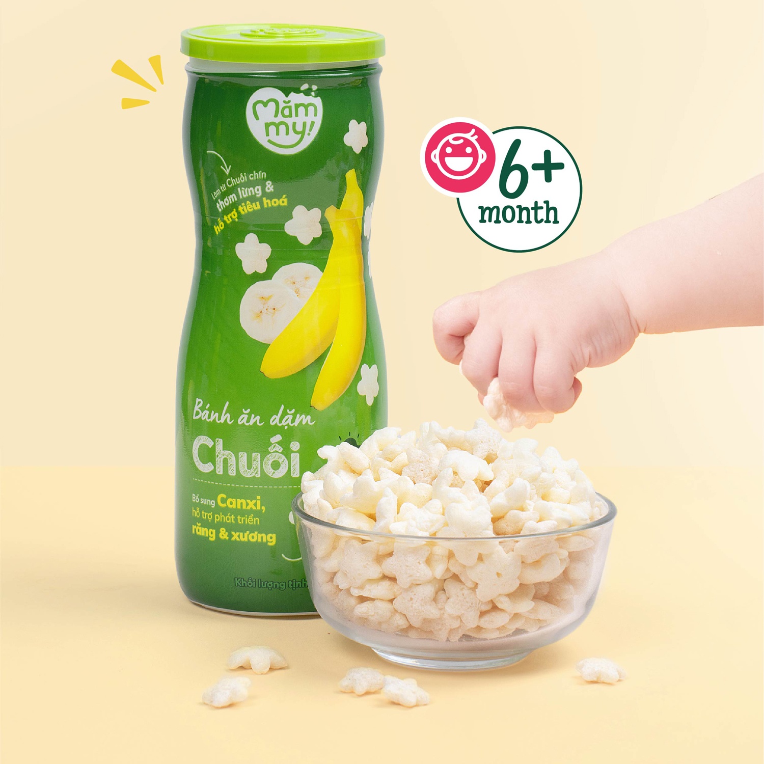Bánh ăn dặm hình sao Mămmy vị chuối 32g cho bé 6M+