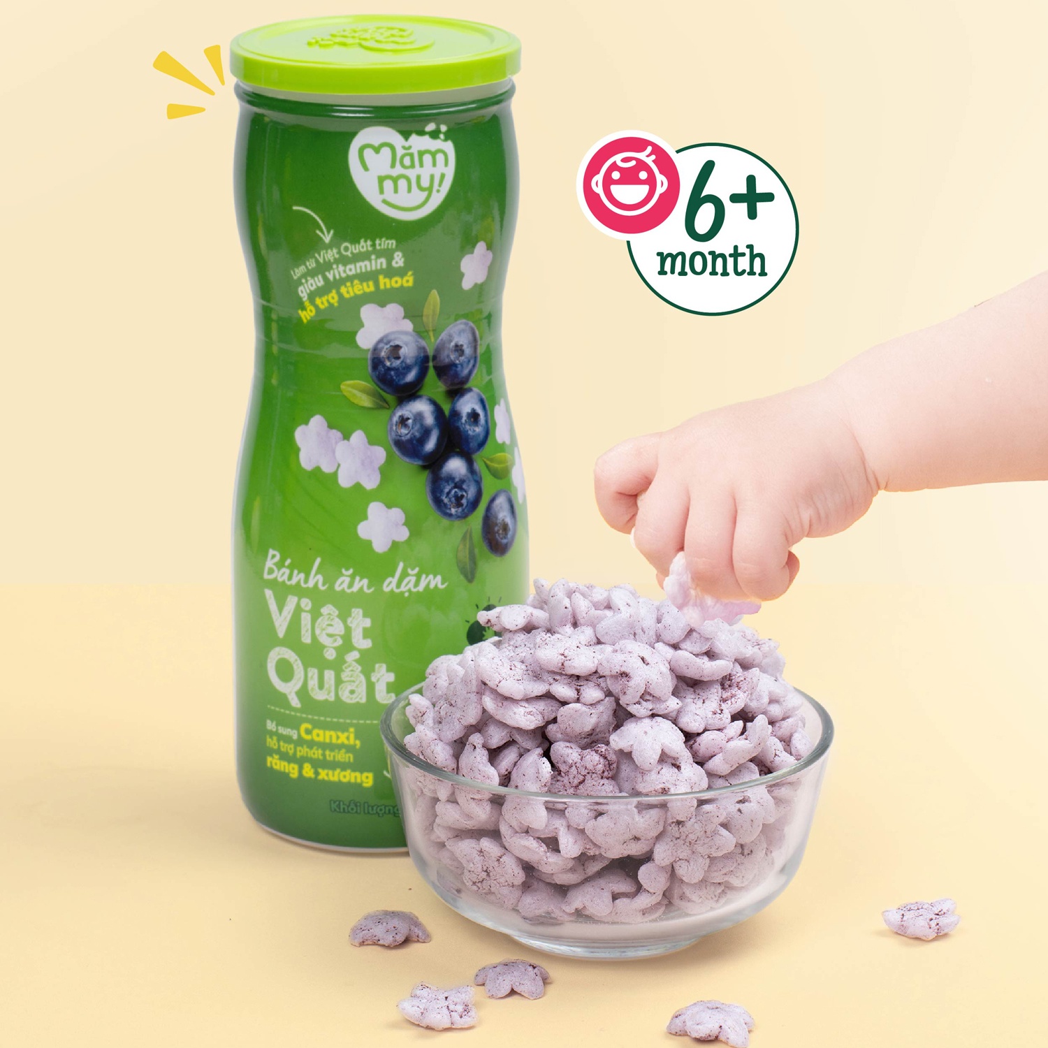 Bánh ăn dặm hình sao Mămmy vị việt quất 32g cho bé 6M+