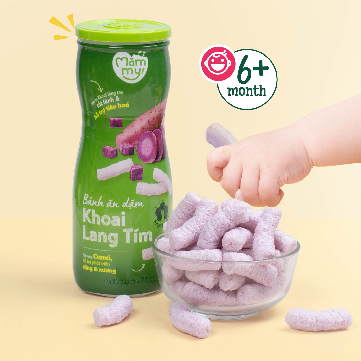 Bánh ăn dặm Mămmy vị khoai lang tím 32g cho bé 6M+