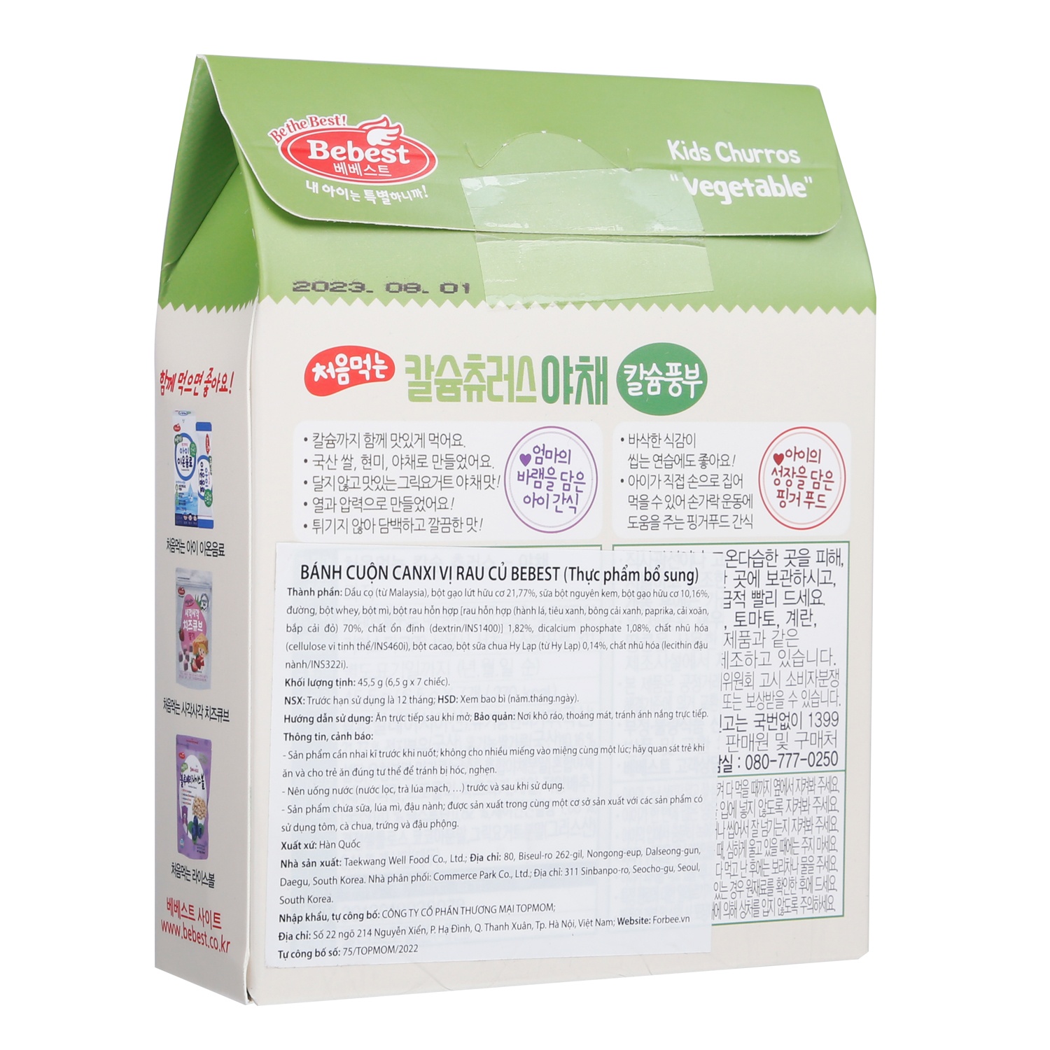 Bánh cuộn canxi rau củ Bebest 8M+ hình 3