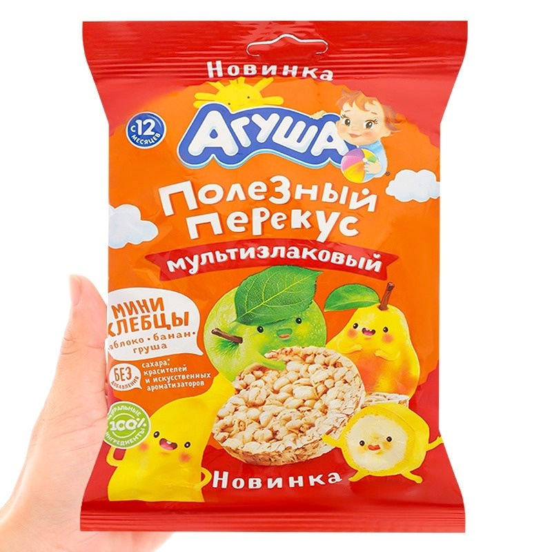 Bánh gạo vị táo, chuối, và lê  Agusha 30g cho bé (12m+) hình 1