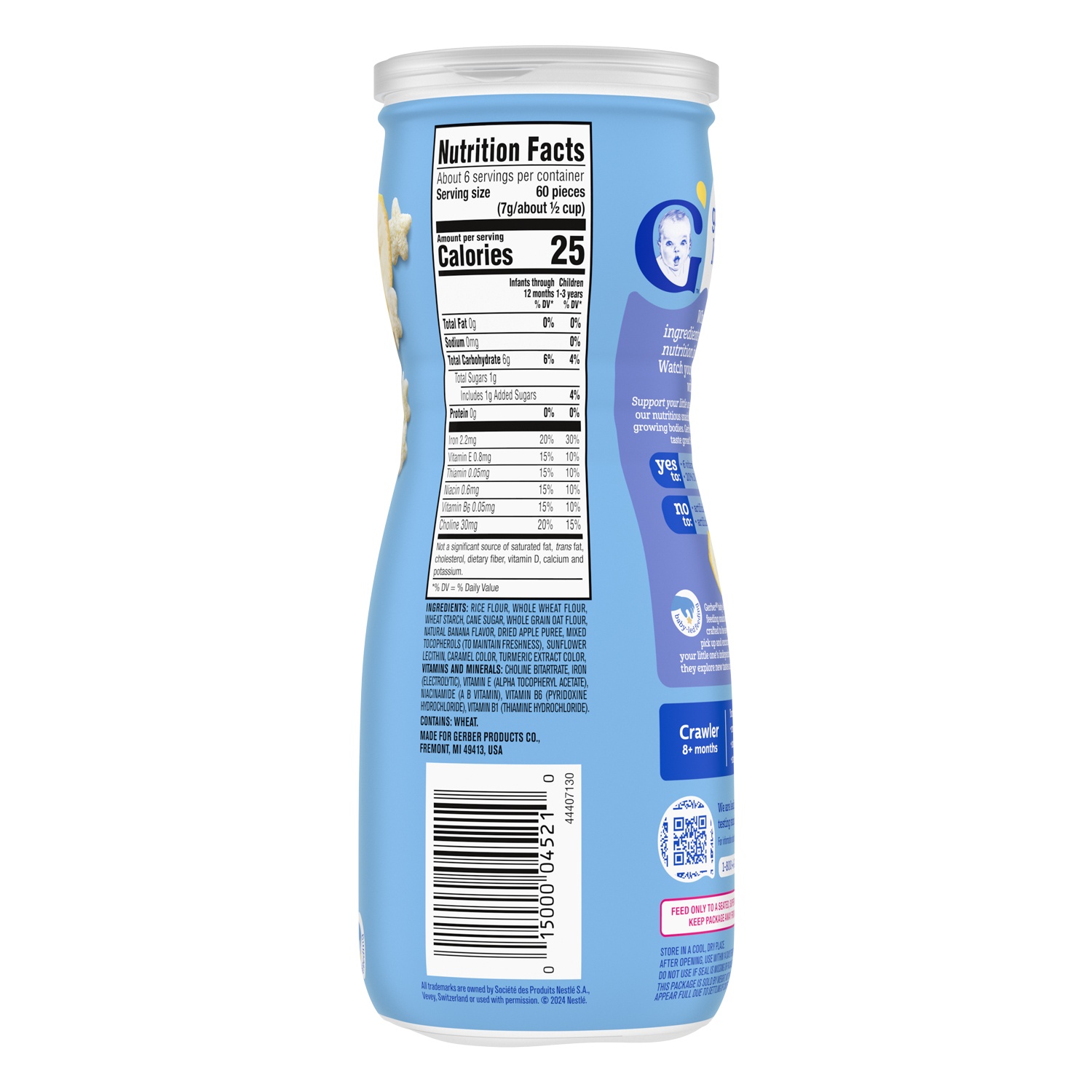 Thành phần dinh dưỡng bánh ăn dặm Gerber vị chuối