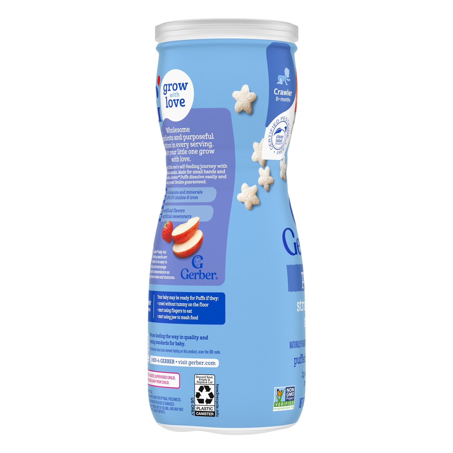 Thành phần chính của bánh ăn dặm Gerber ngôi sao vị dâu táo 42g cho bé 8M+