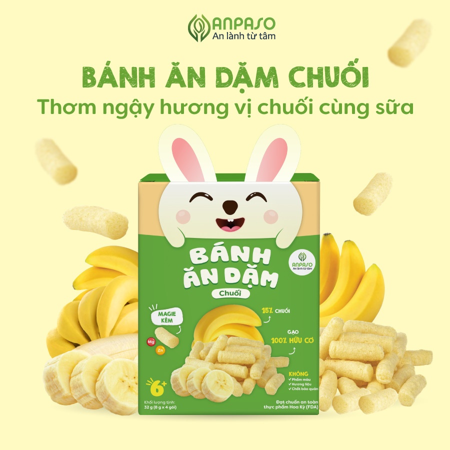 Đặc điểm nổi bật của bánh ăn dặm Anpaso vị chuối