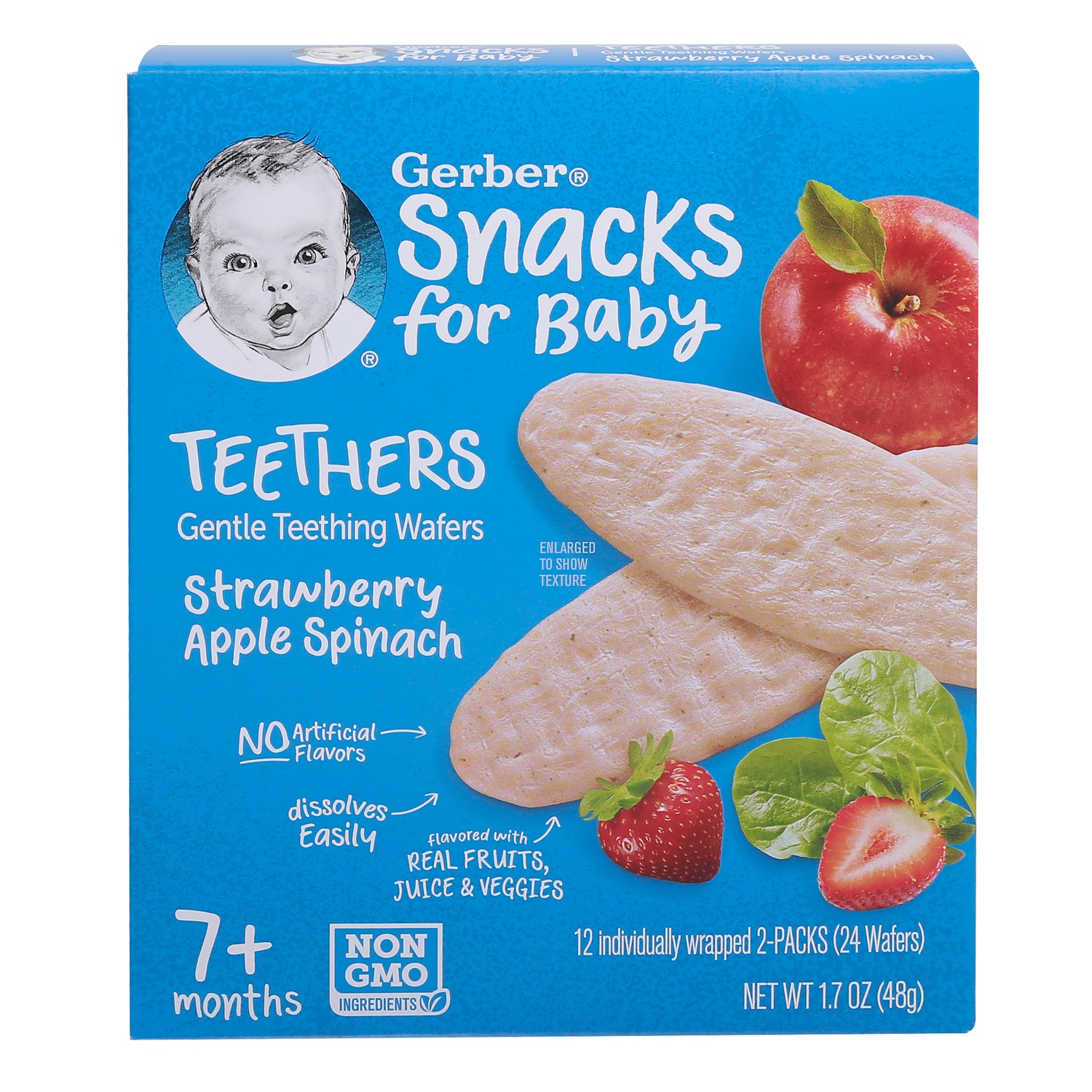 Bánh gạo ăn dặm Gerber vị dâu táo, cải bó xôi 48g hình 2