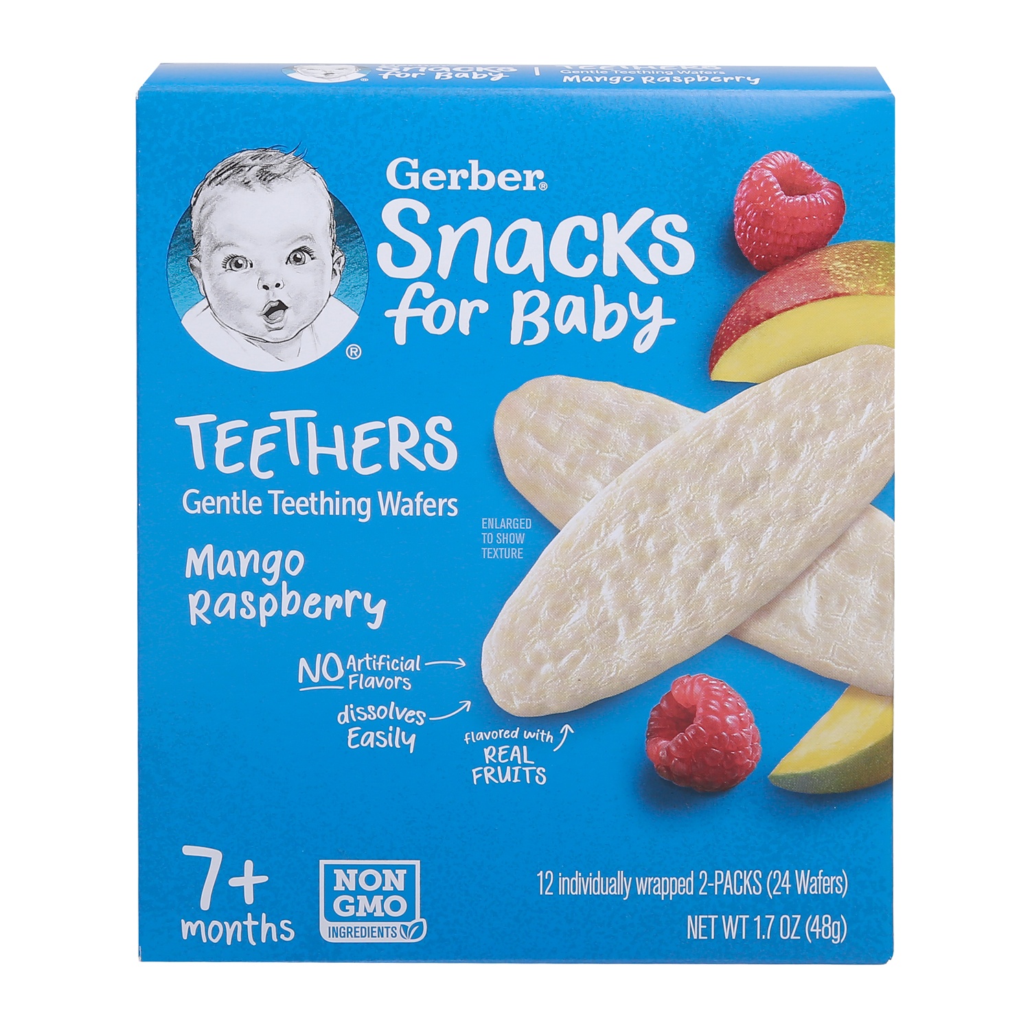 Bánh gạo ăn dặm Gerber vị xoài, mâm xôi 48g hình 2