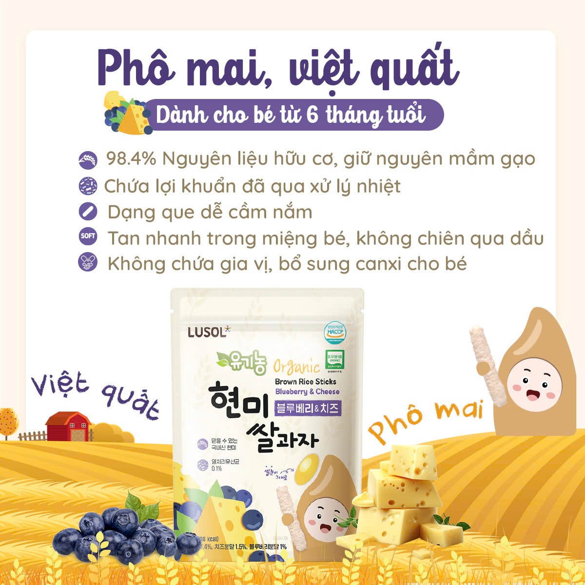 Ưu điểm nổi bật bánh gạo lứt Lusol