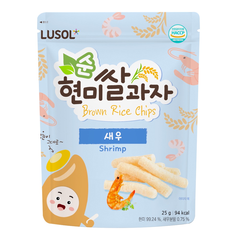Bánh gạo lứt Lusol hình que vị tôm 25g
