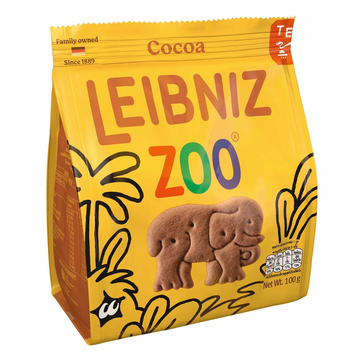 Bánh quy bơ Bahlsen Zoo Jungle Biscuits with cocoa 100gr  hình 1