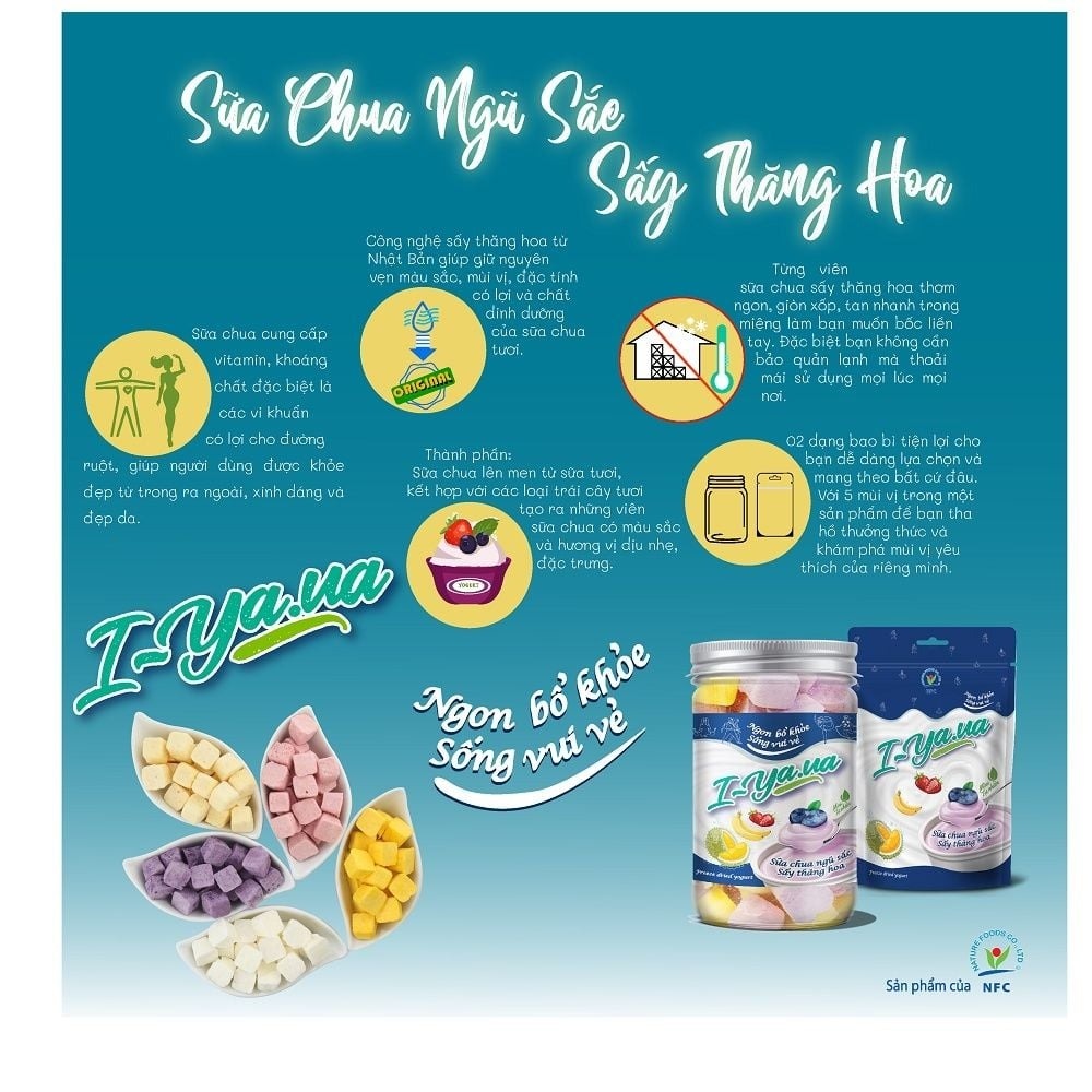 Sữa chua ngũ sắc sấy thăng hoa I.Yaua 25g hình 2