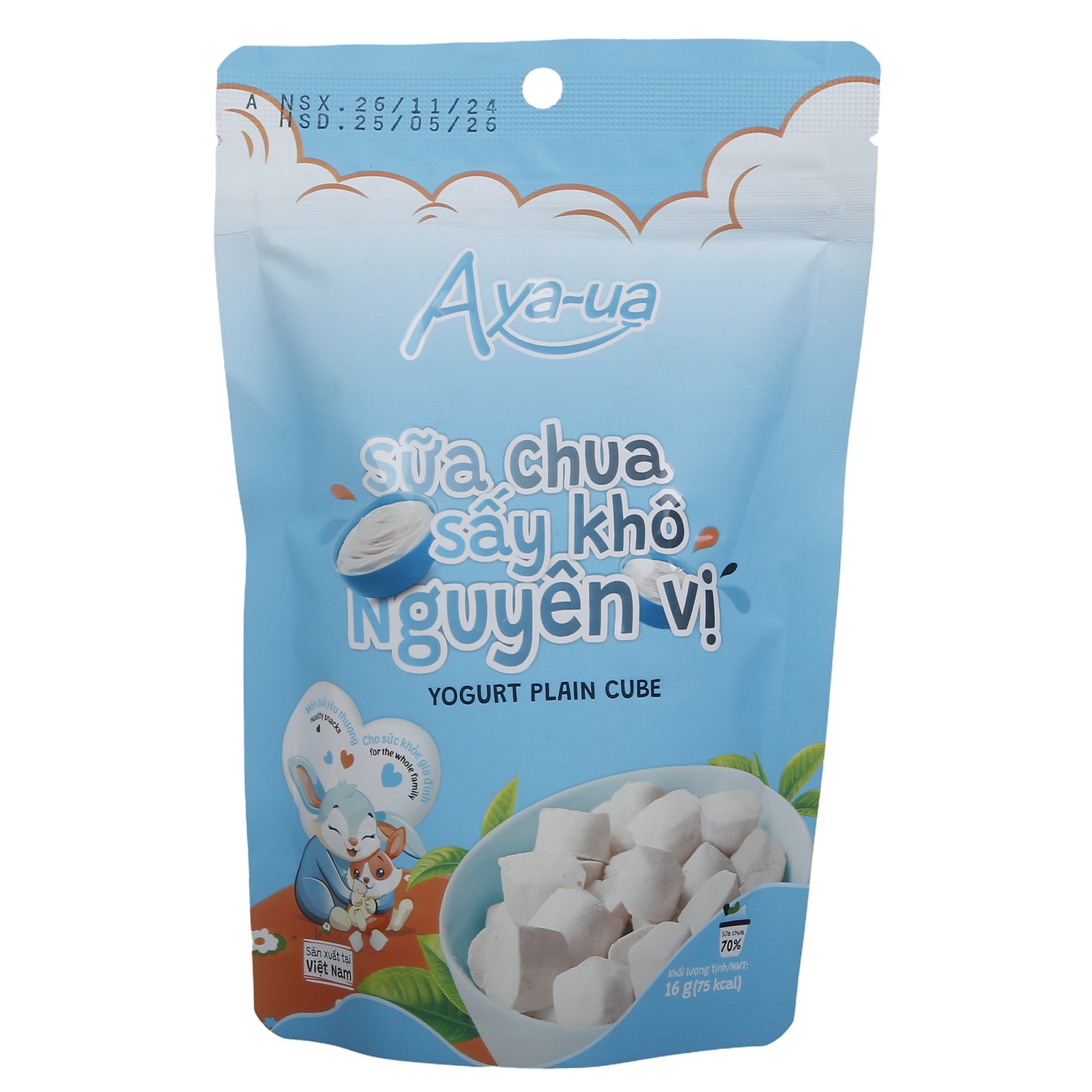 Sữa chua sấy khô Aya-ua nguyên vị 16g hình 1