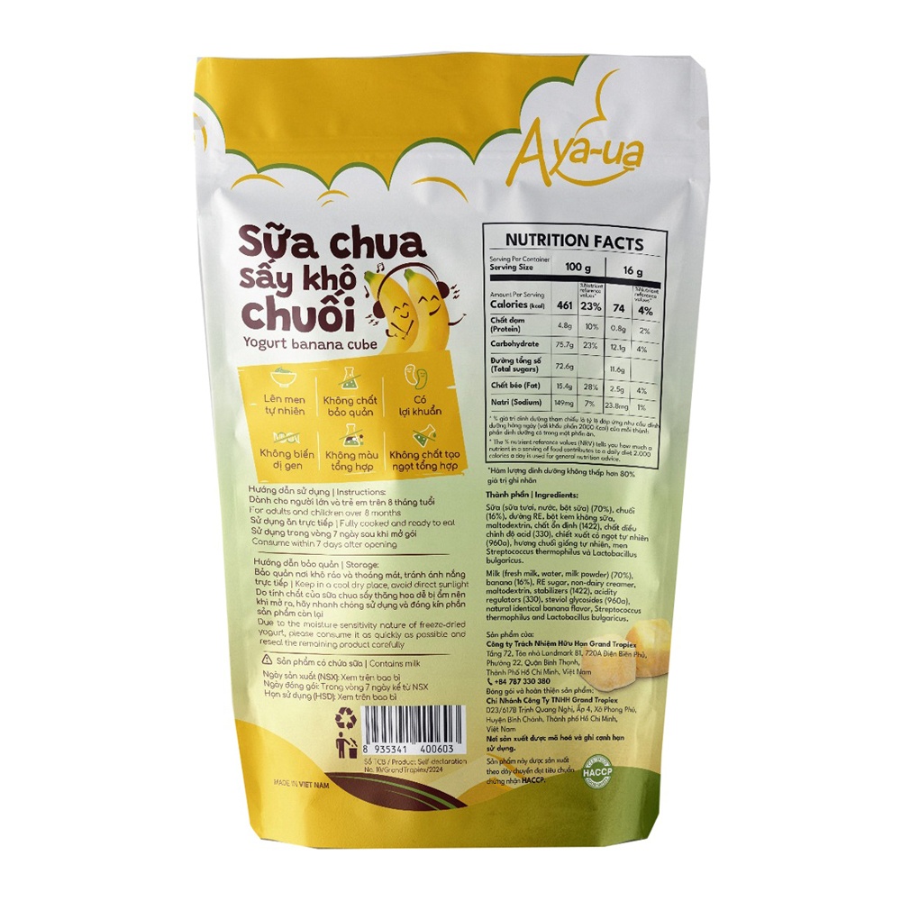 Sữa chua sấy khô Aya-ua vị chuối 16g hình 2