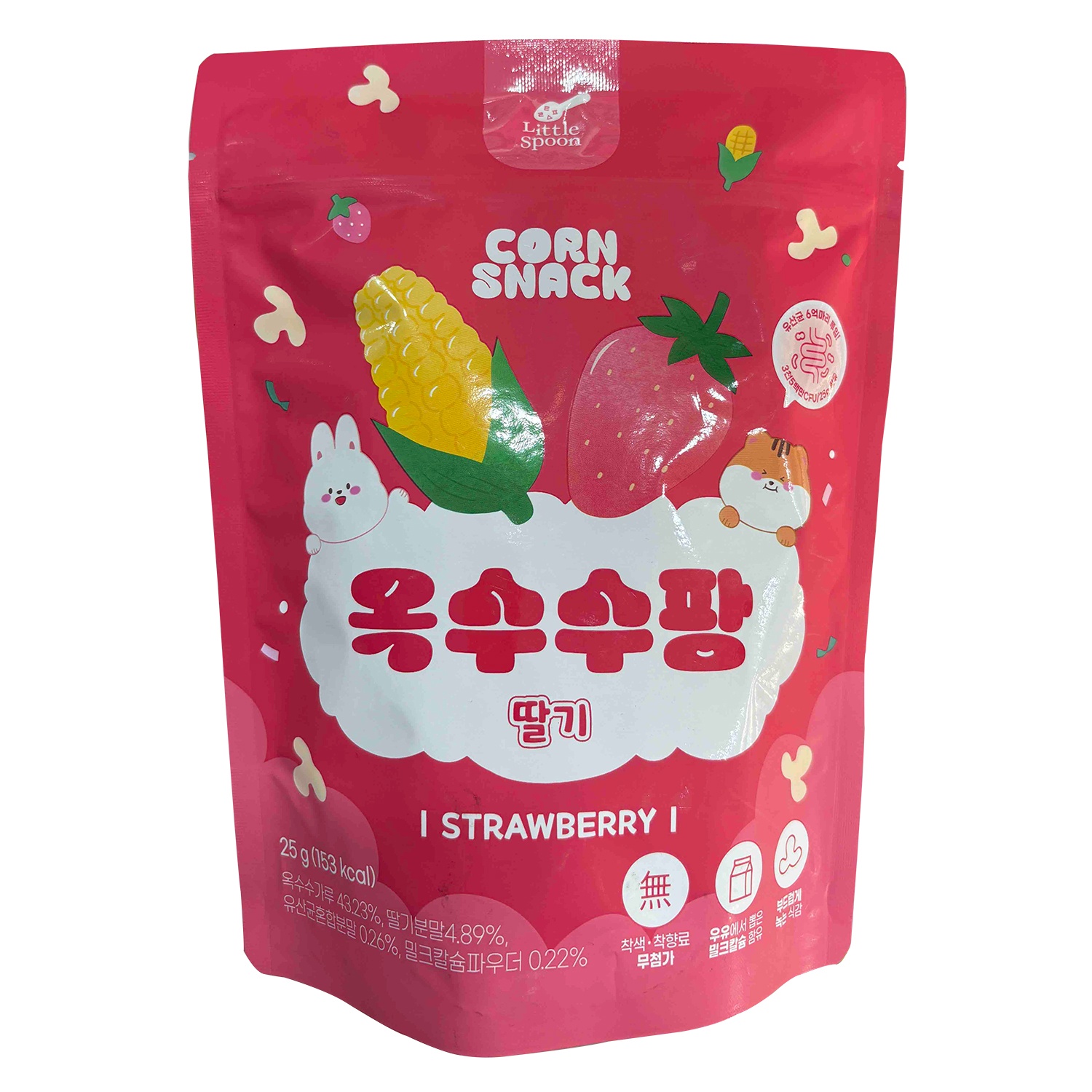 Thực phẩm bổ sung snack ngô Little Spoon vị dâu tây 25g hình 1
