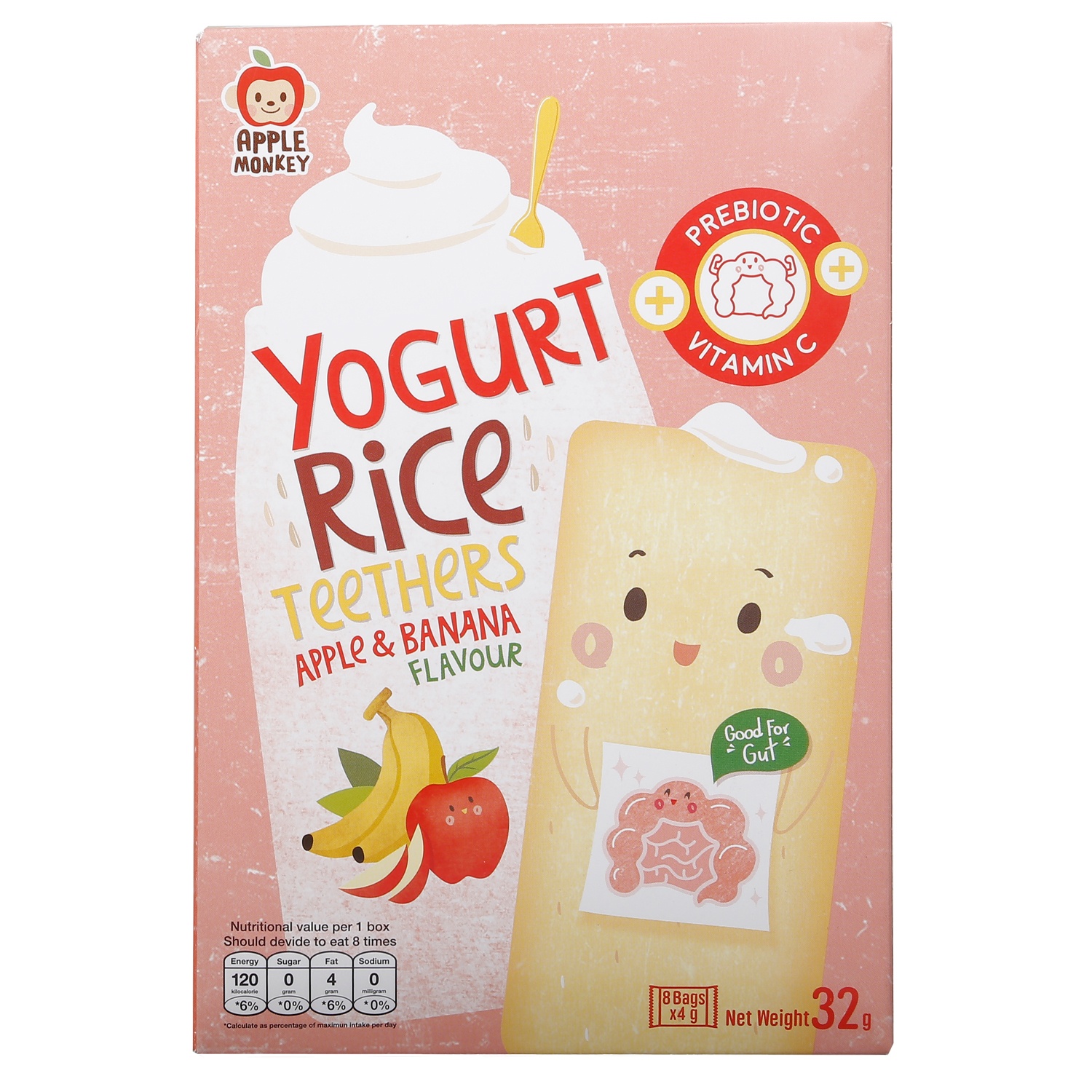 Bánh xốp sữa chua Apple Monkey hương chuối, táo 12M+