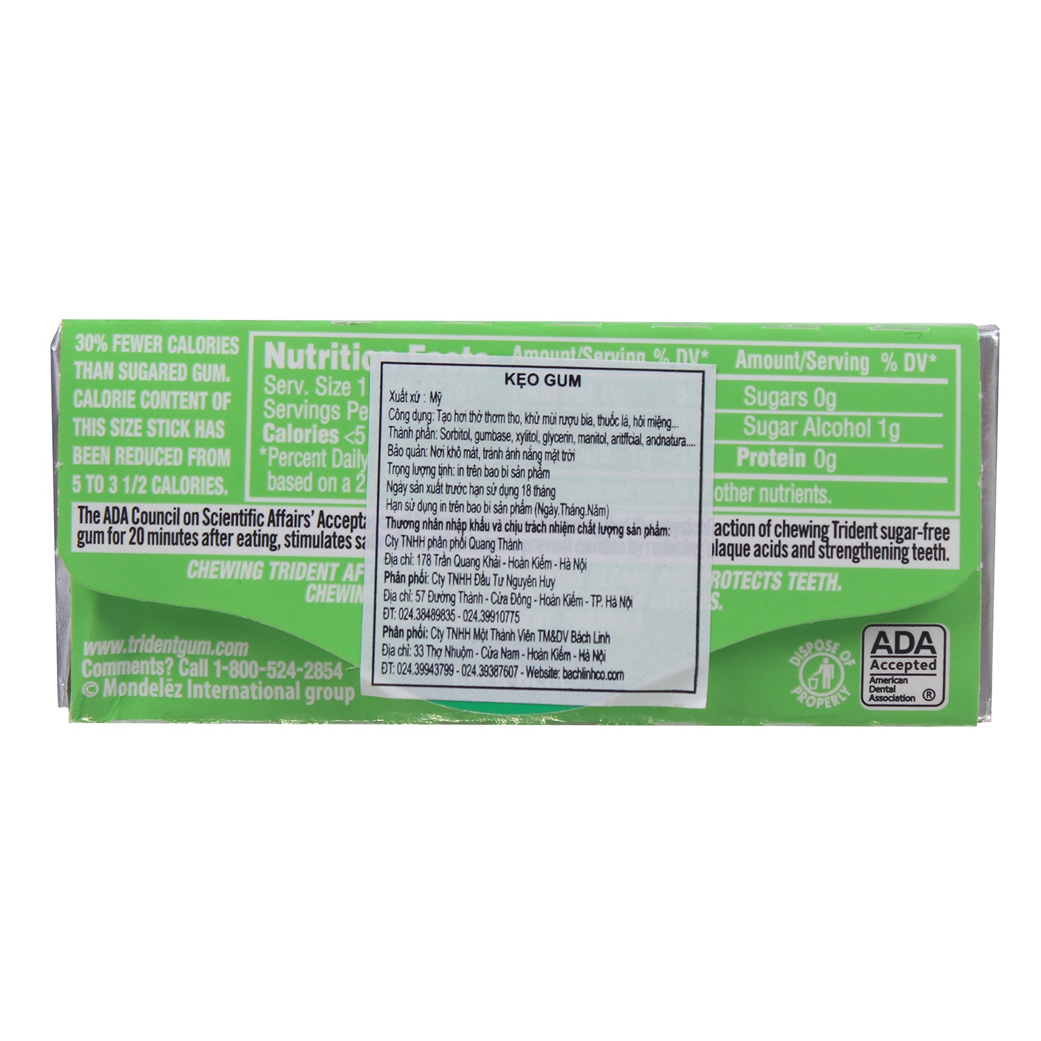 Kẹo cao su Trident watermelon twist - Hương dưa hấu  hình 2