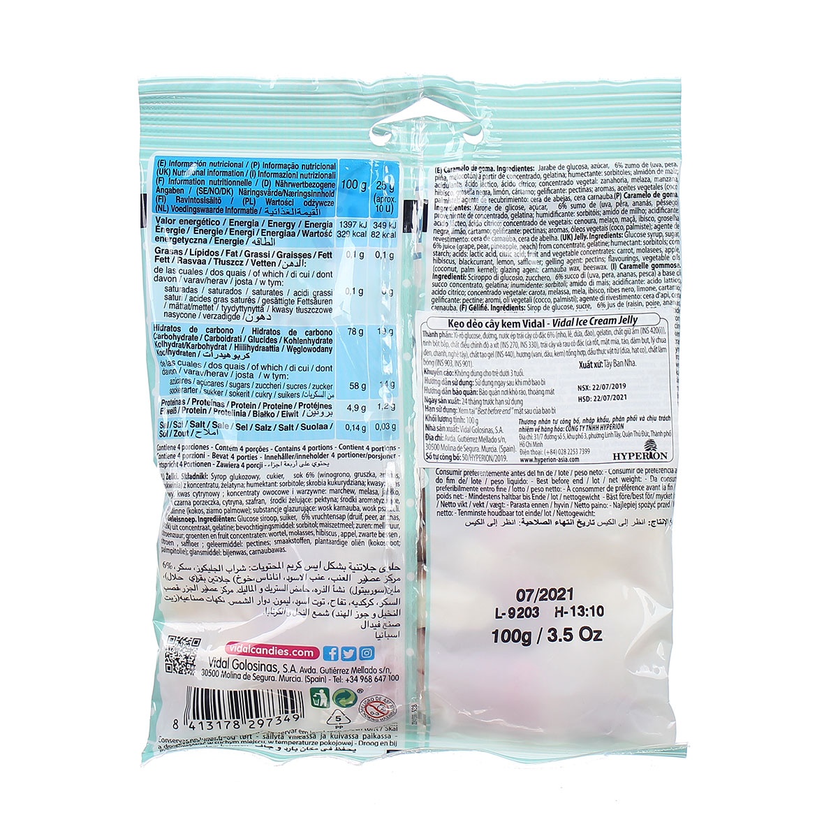 Kẹo kẻo hình cây kem Vidal 100g hình 2