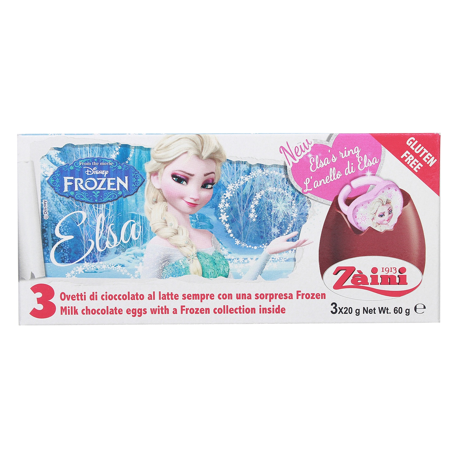 Kẹo trứng socola nhân sữa Zaini - Frozen Elsa 60g hình 1