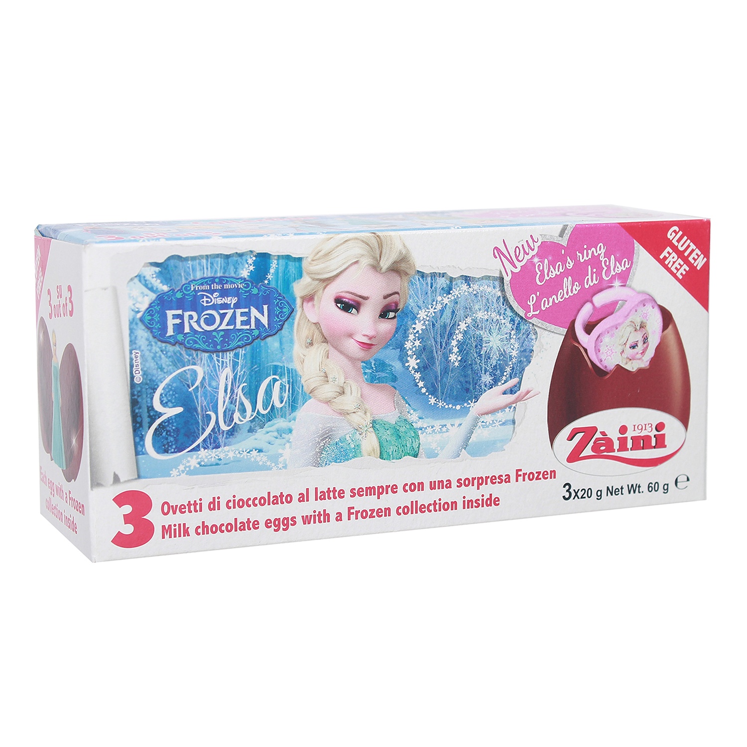 Kẹo trứng socola nhân sữa Zaini - Frozen Elsa 60g hình 2