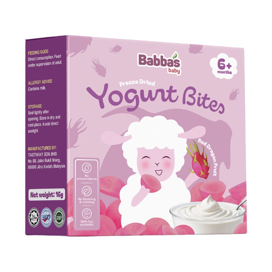 Sữa chua sấy lạnh Babba's vị thanh long đỏ 16g