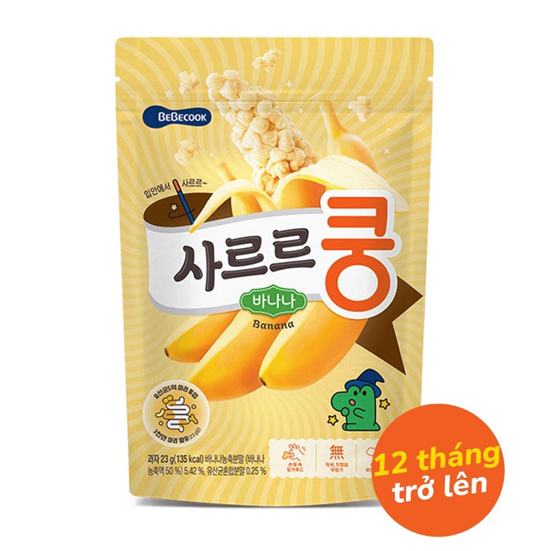 Bánh bỏng Bebecook lợi khuẩn vị chuối dành cho bé 12M+ hình 1