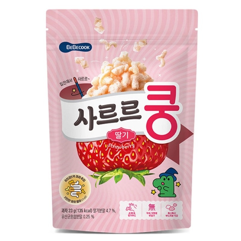 Bánh bỏng Bebecook lợi khuẩn vị dâu dành cho bé 12M+ hình 1