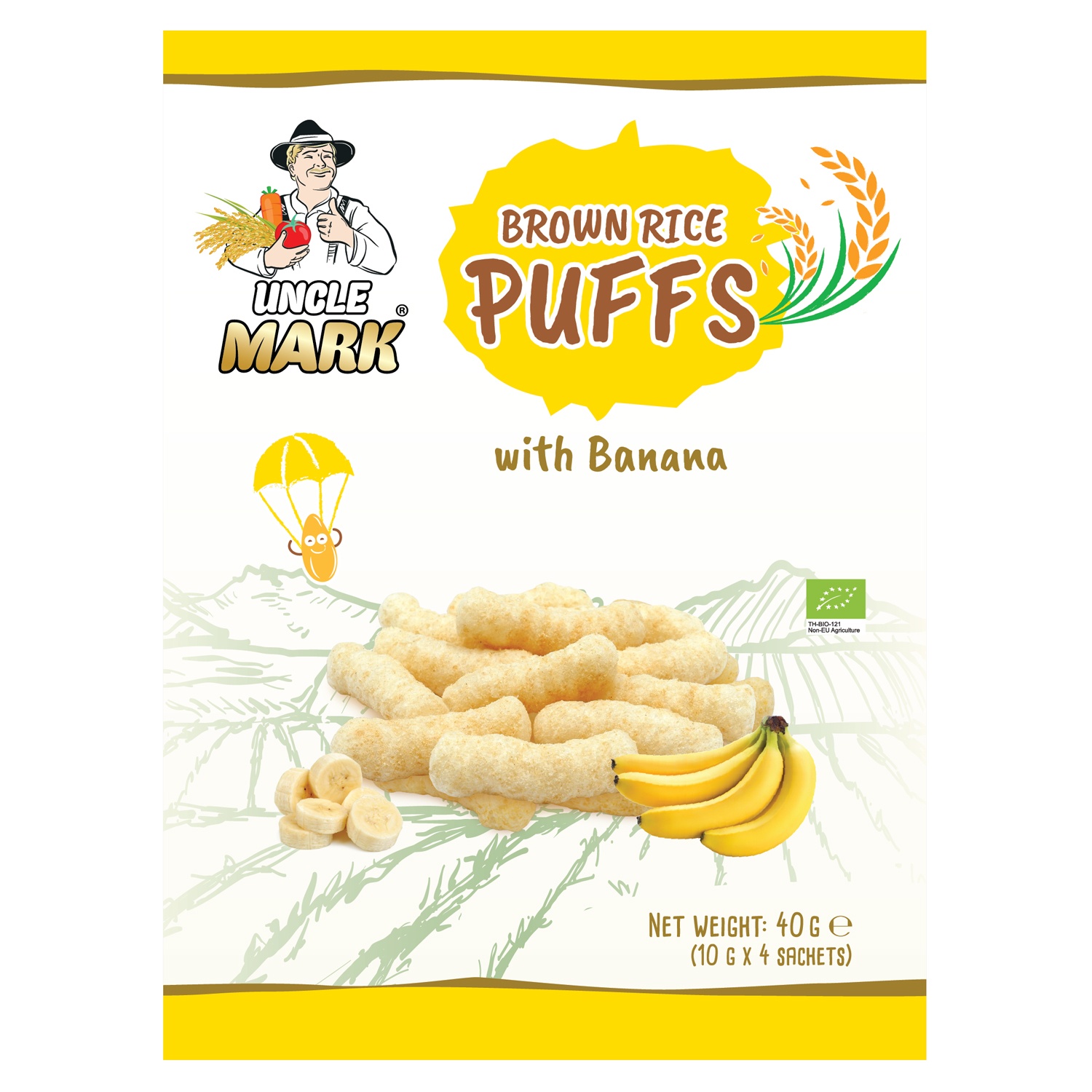 Bánh gạo lứt hữu cơ Uncle Mark vị chuối