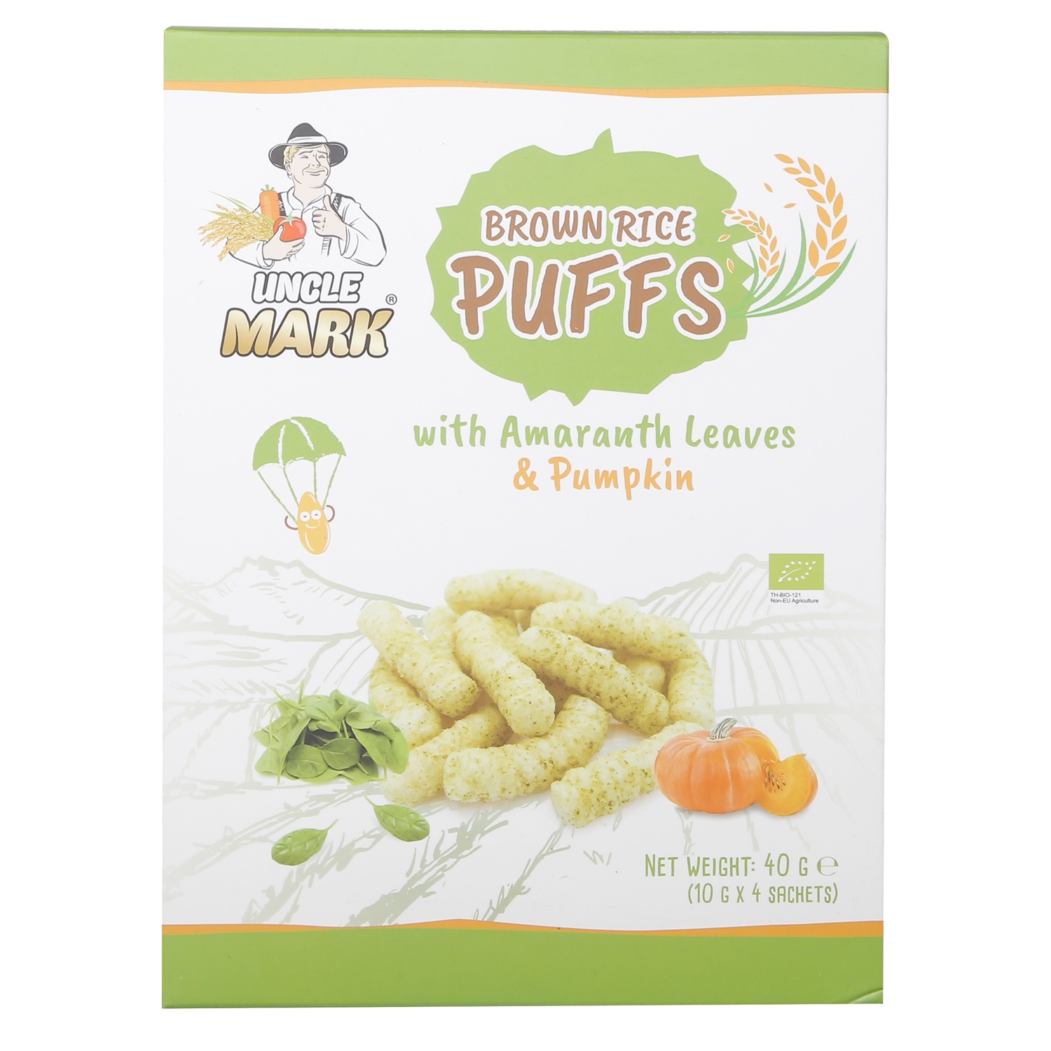 Bánh gạo lứt hữu cơ Uncle Mark vị lá rau dền và bí ngô