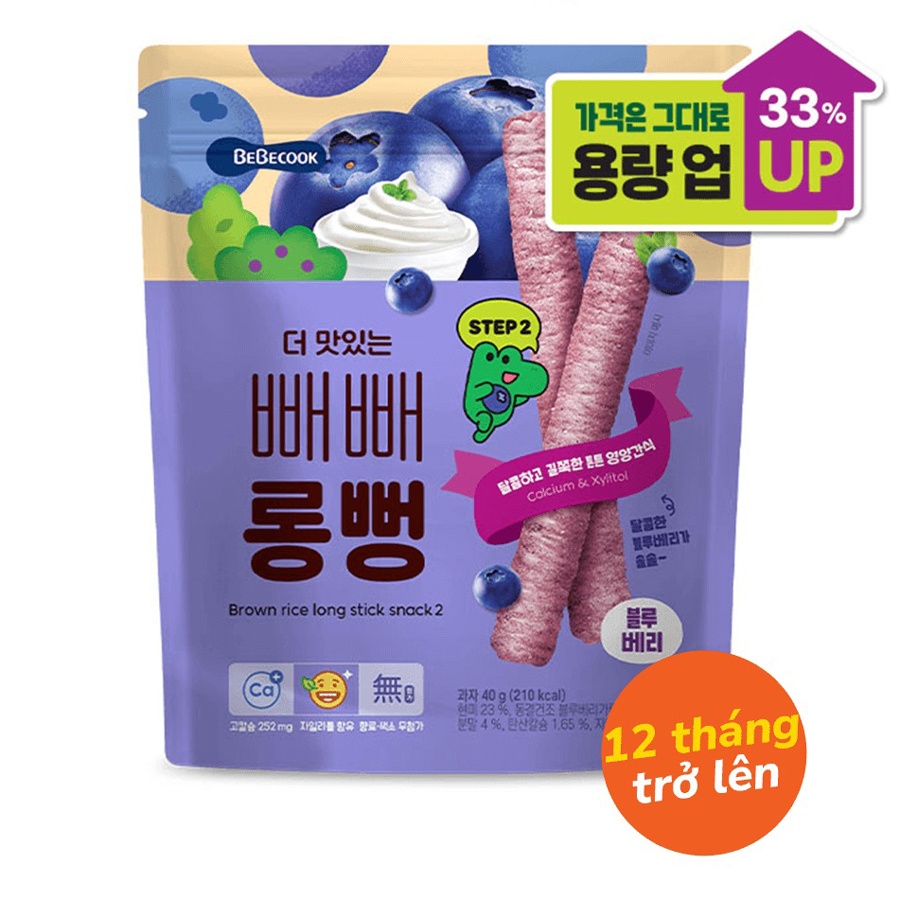 Bánh gạo lứt thanh dài BeBecook vị việt quất cho bé 12 tháng hình 1