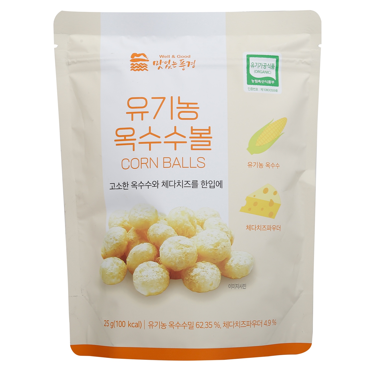 Bánh ngô, gạo lứt hữu cơ Well&Good vị phô mai 25g  hình 1