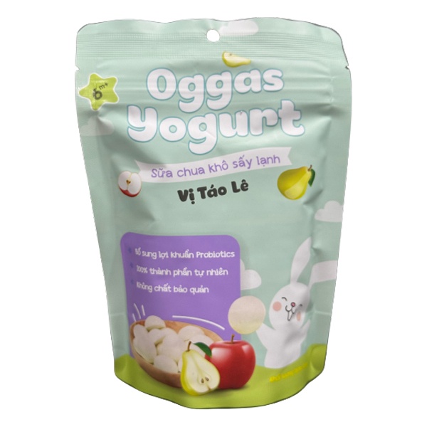 Sữa chua khô sấy lạnh Oggas Yougurt vị táo lê 10g  hình 1