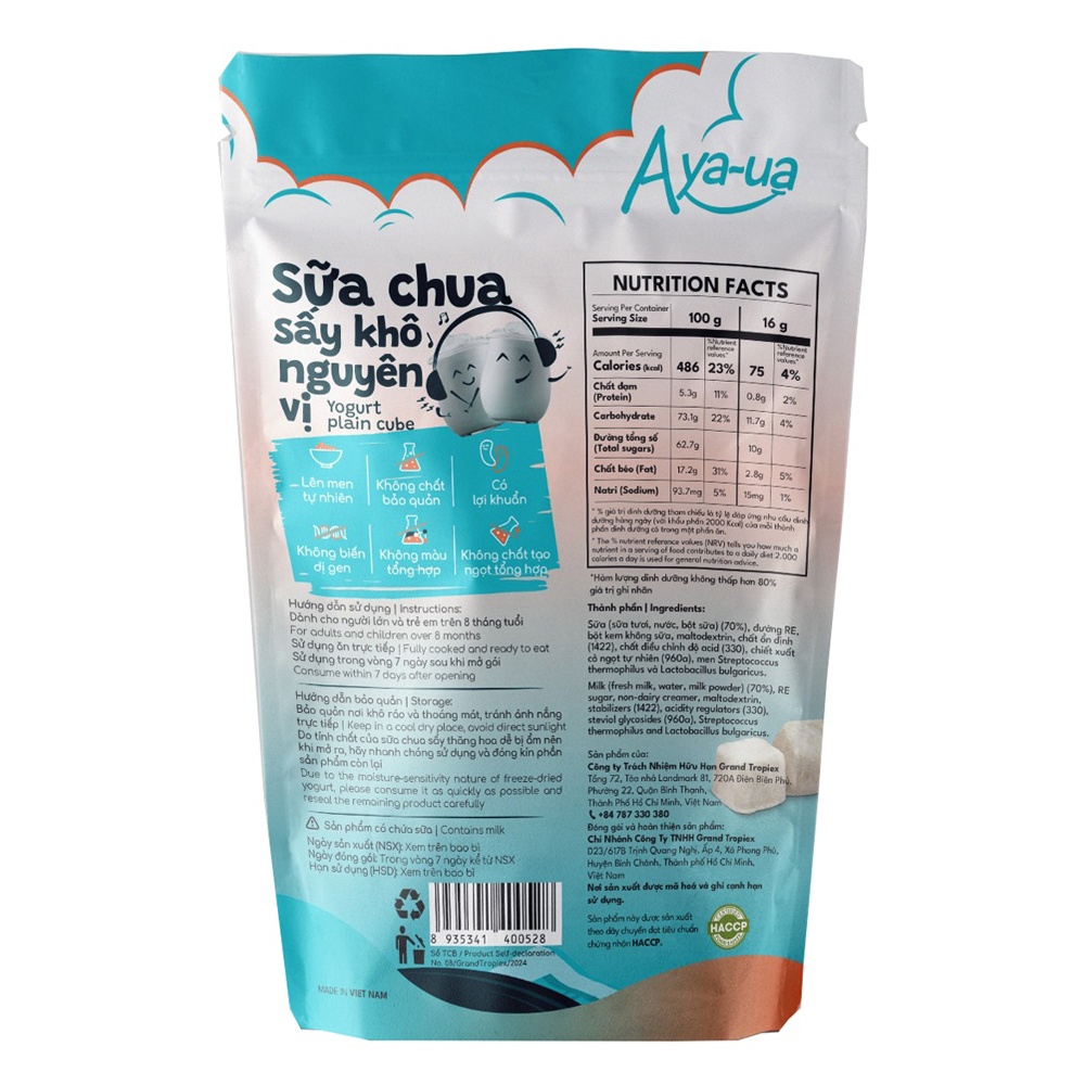 Điểm nổi bật của sữa chua sấy khô Aya-ua