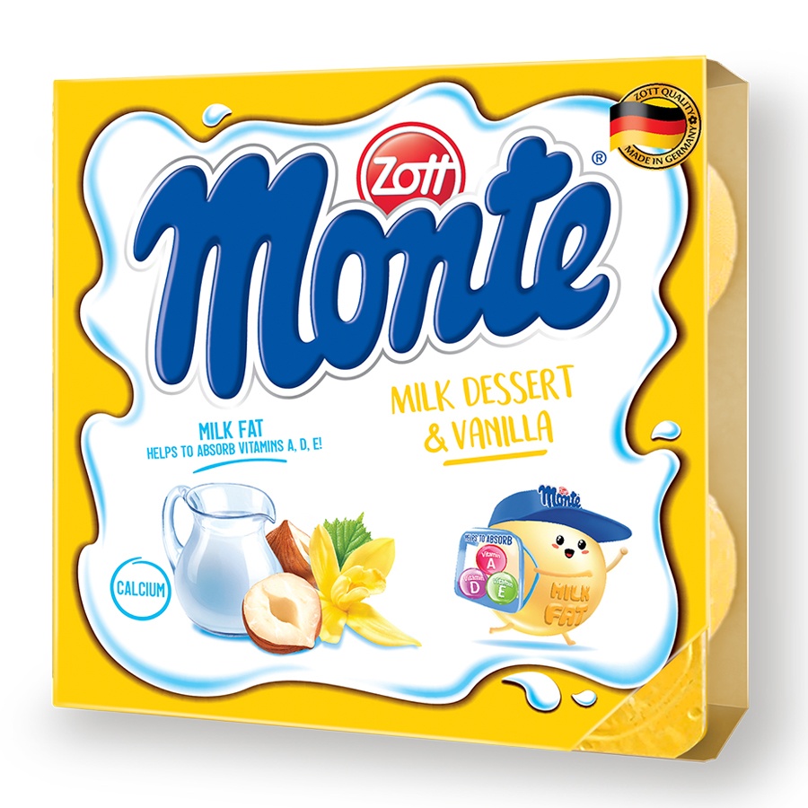 Váng sữa Monte Zott- Vanilla 4x55g cho bé trên 6 tháng tuổi hình 1