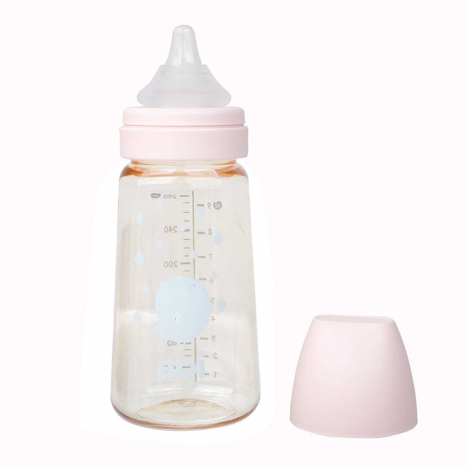 Bình sữa Aoi PPSU Moon 280ml nhẹ, tiện dụng