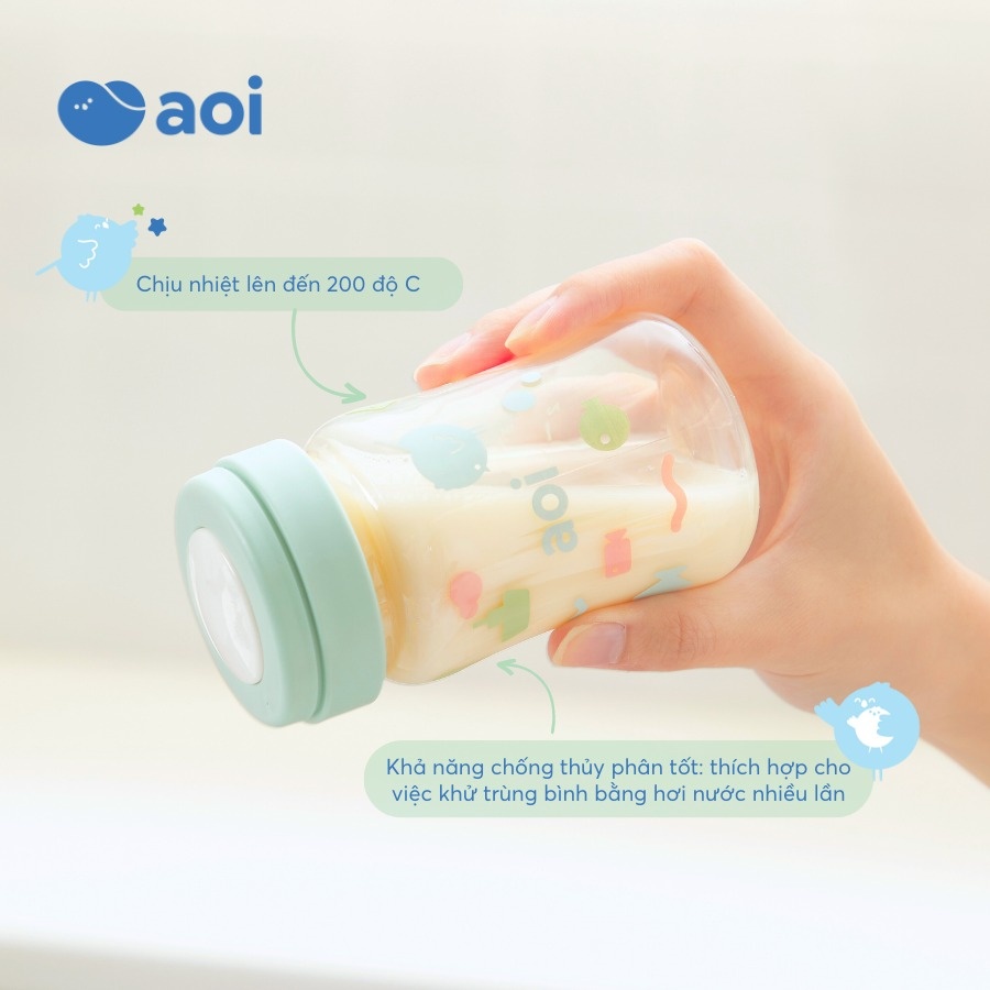 Bình sữa Aoi PPSU Moon 280ml có khả năng chịu nhiệt cao