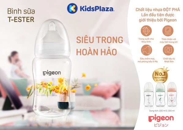 Bình sữa Pigeon Softouch T-Ester Plus 200ml  hình 2