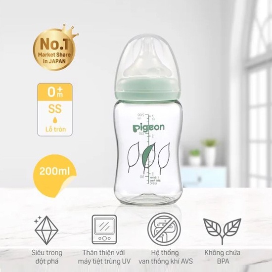 Bình sữa Pigeon Softouch T-Ester Plus 200ml  hình 1