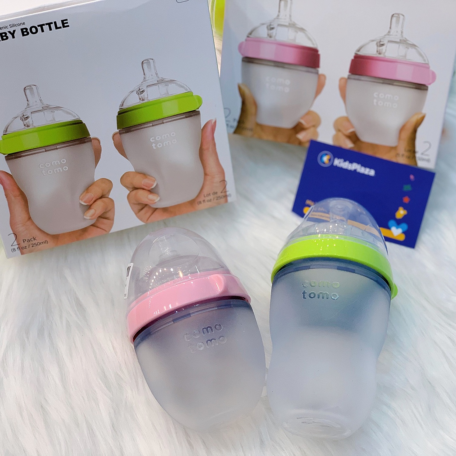 Bình sữa Comotomo 250ml (xanh) siêu mềm hình 4