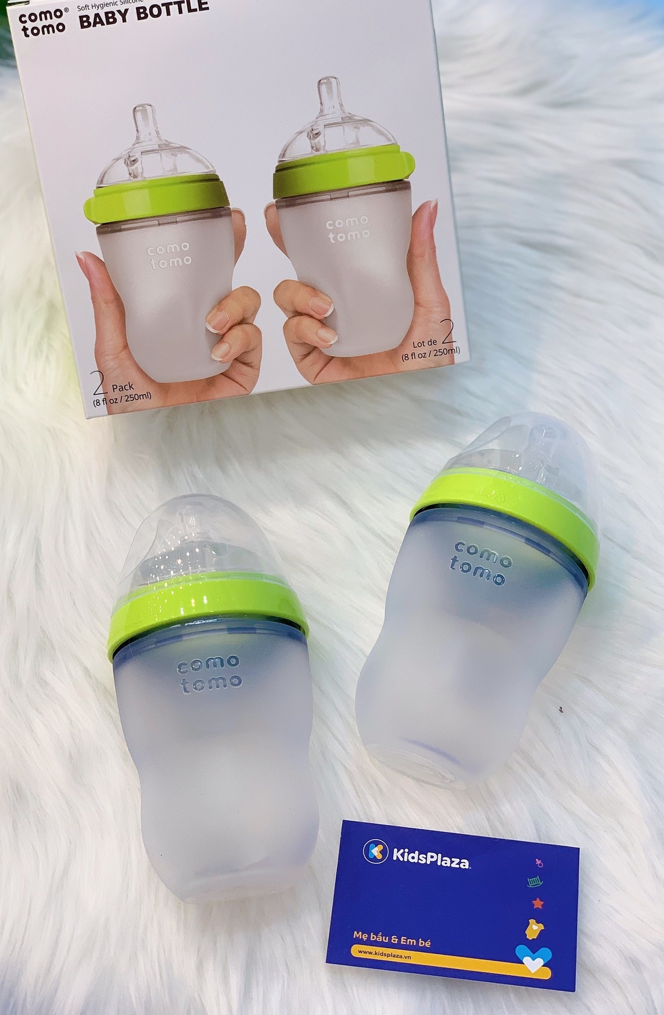 Bình sữa Comotomo 250ml (xanh) siêu mềm hình 3