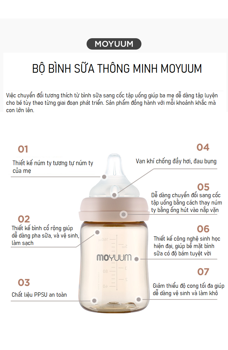 Bình sữa Moyuum 170ml chính hãng cho bé   hình 3