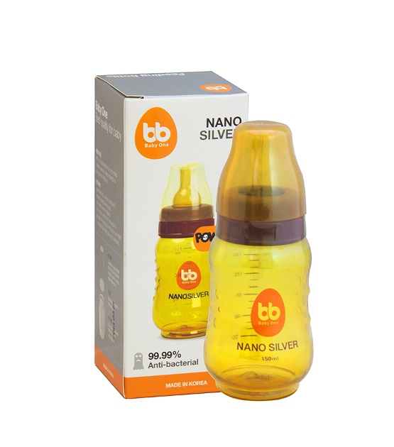 Bình sữa Nano Silver 150ml Baby One (cổ hẹp) hình 1