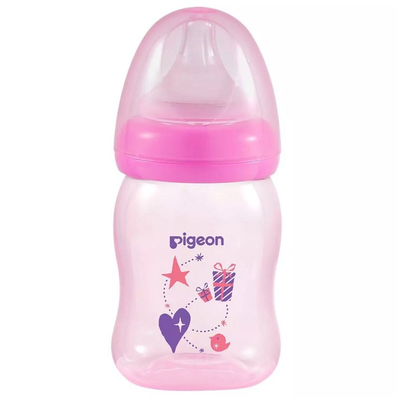Bình sữa Pigeon PP Plus họa tiết Hồng 160ml hình 2