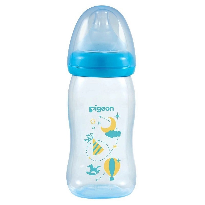 Bình sữa Pigeon PP Plus họa tiết Xanh 
