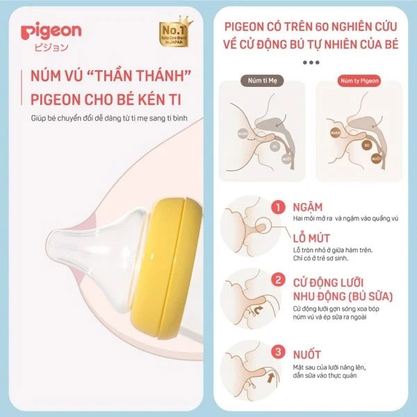 Bình sữa Pigeon PP Plus họa tiết xanh 240ml hình 2