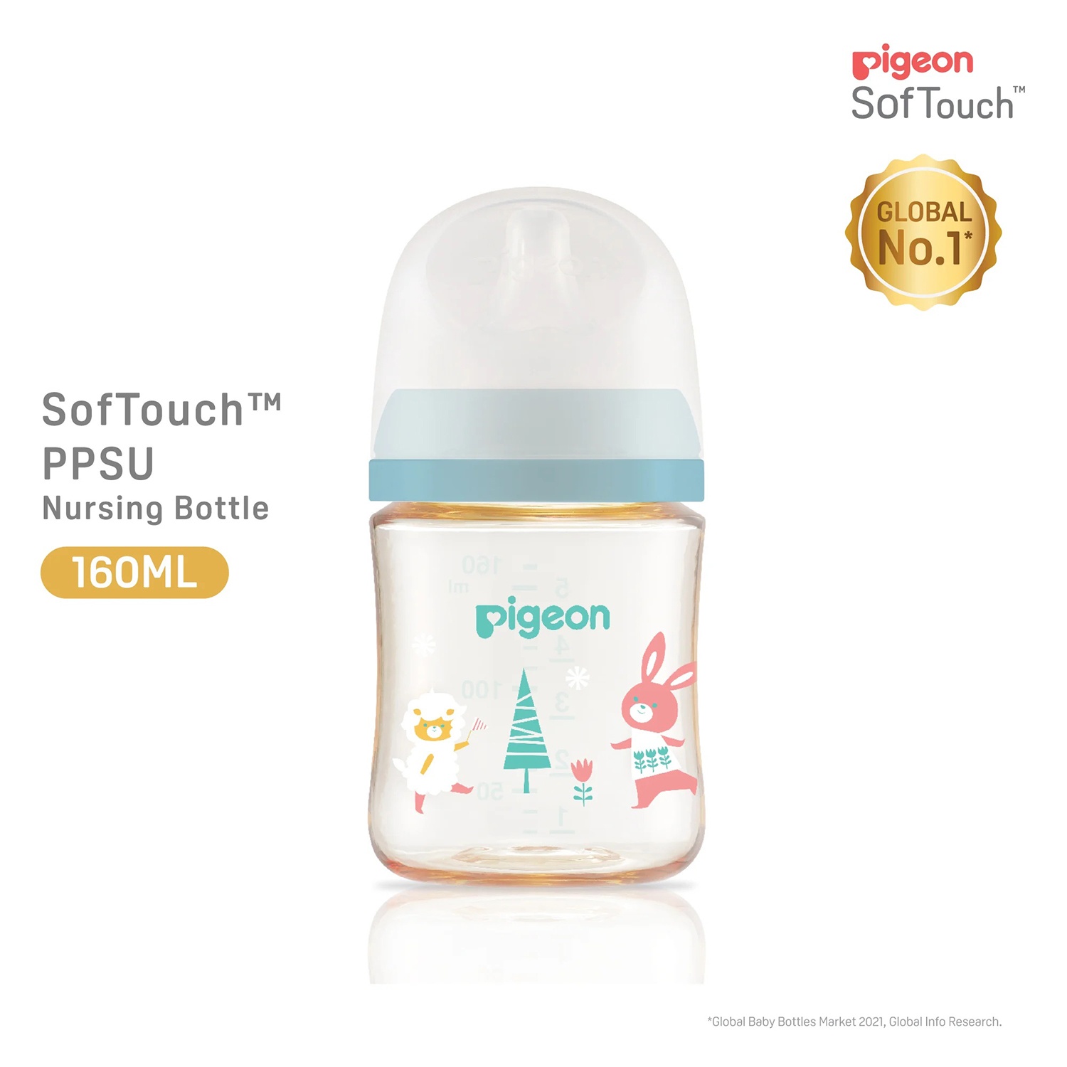 Bình sữa Pigeon PPSU Plus WN3 Nhật Bản in hình 160ml