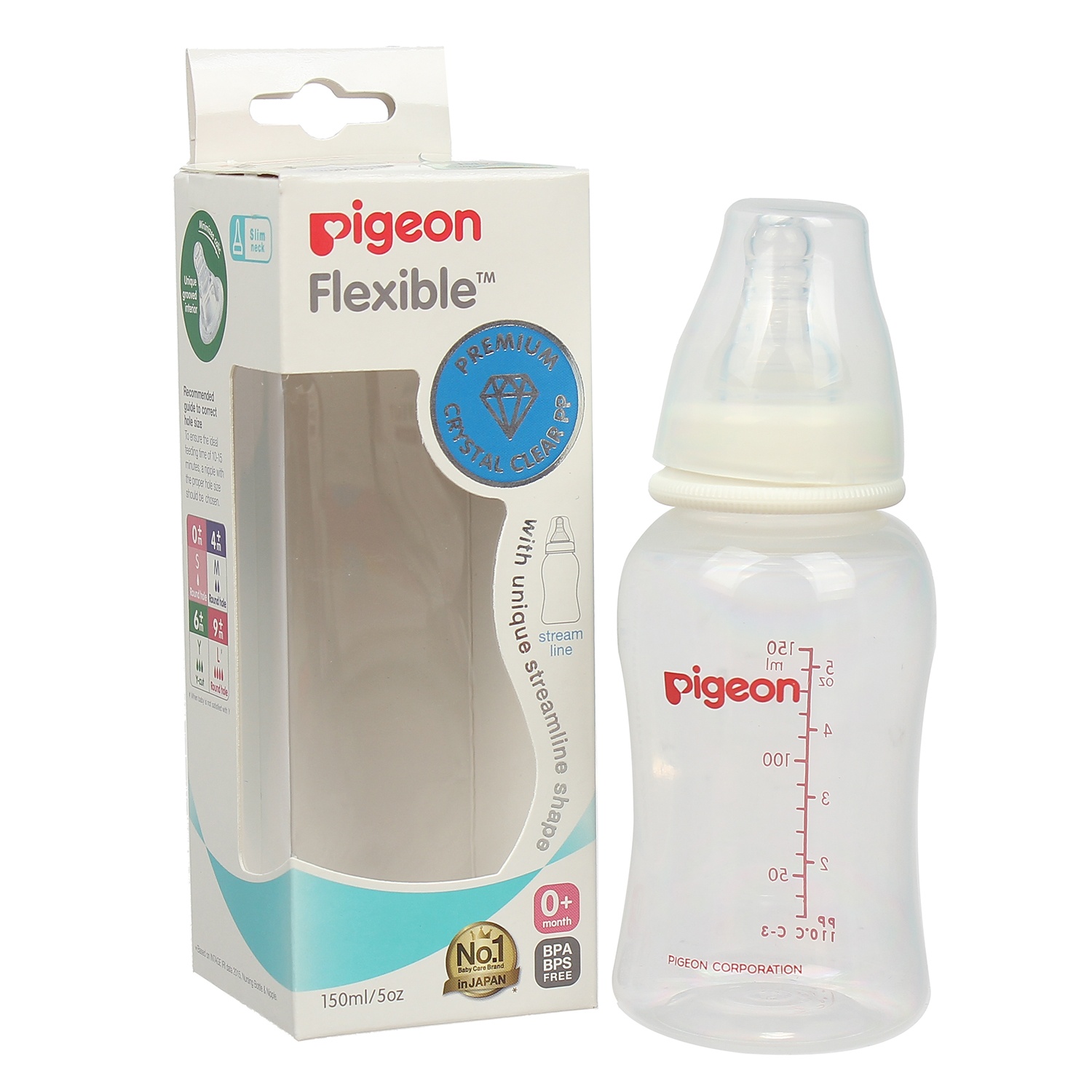 Bình sữa Pigeon 150ml  Streamline (> 0 tháng tuổi) hình 1