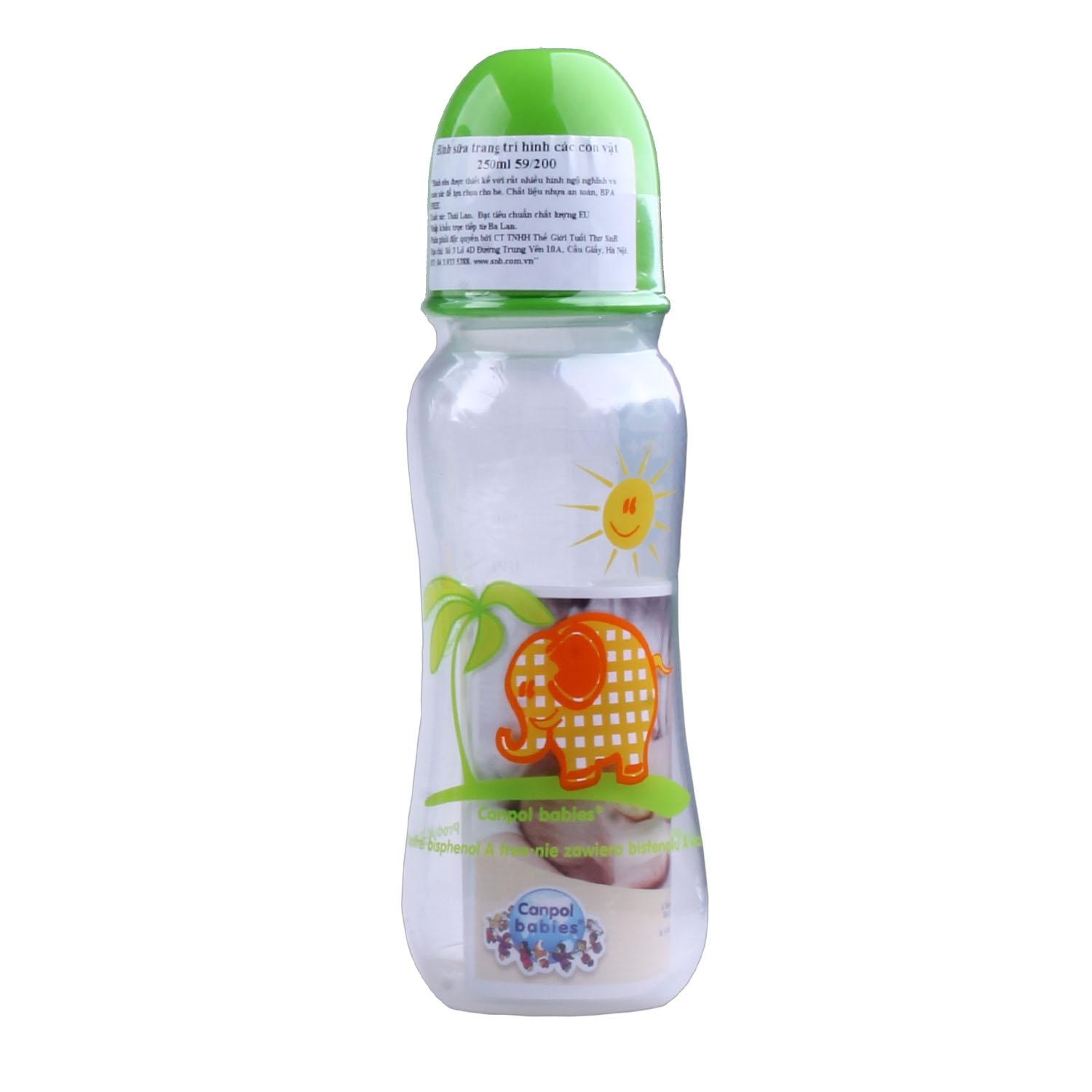 Bình sữa trang trí hình con vật Canpol 59/200 250ml hình 2