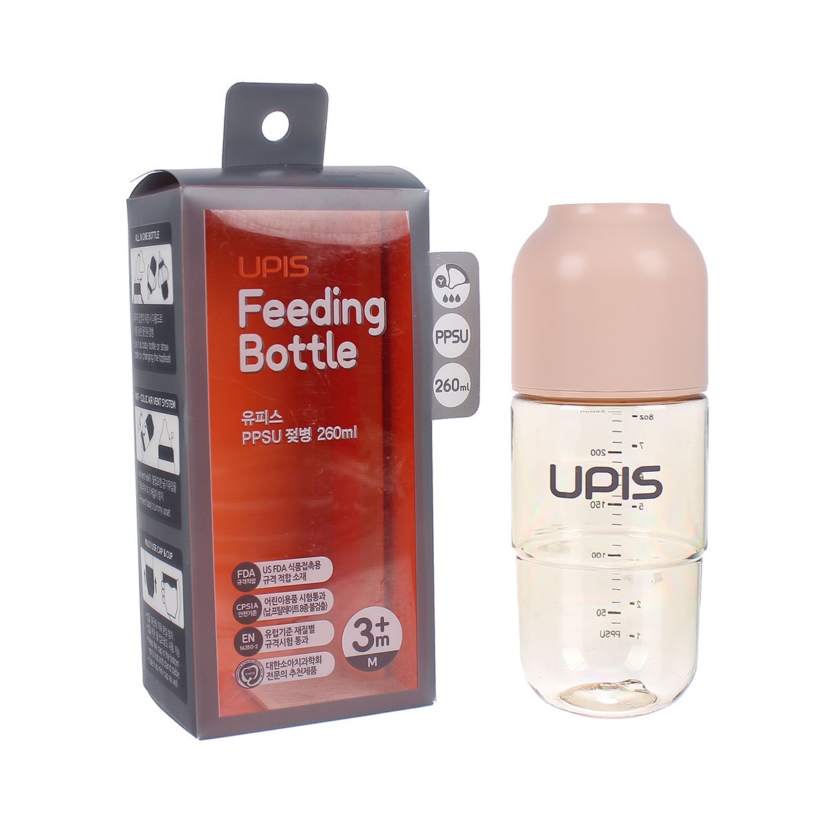 Bình sữa Upis Premium PPSU 260ml (Hồng) hình 1