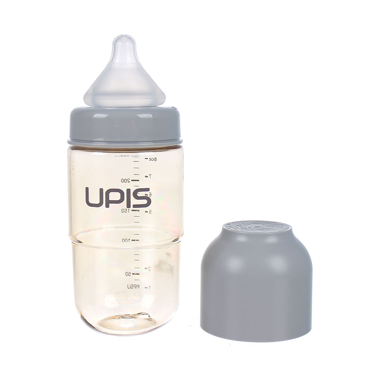 Bình sữa Upis Premium PPSU 260ml (Xám) hình 2