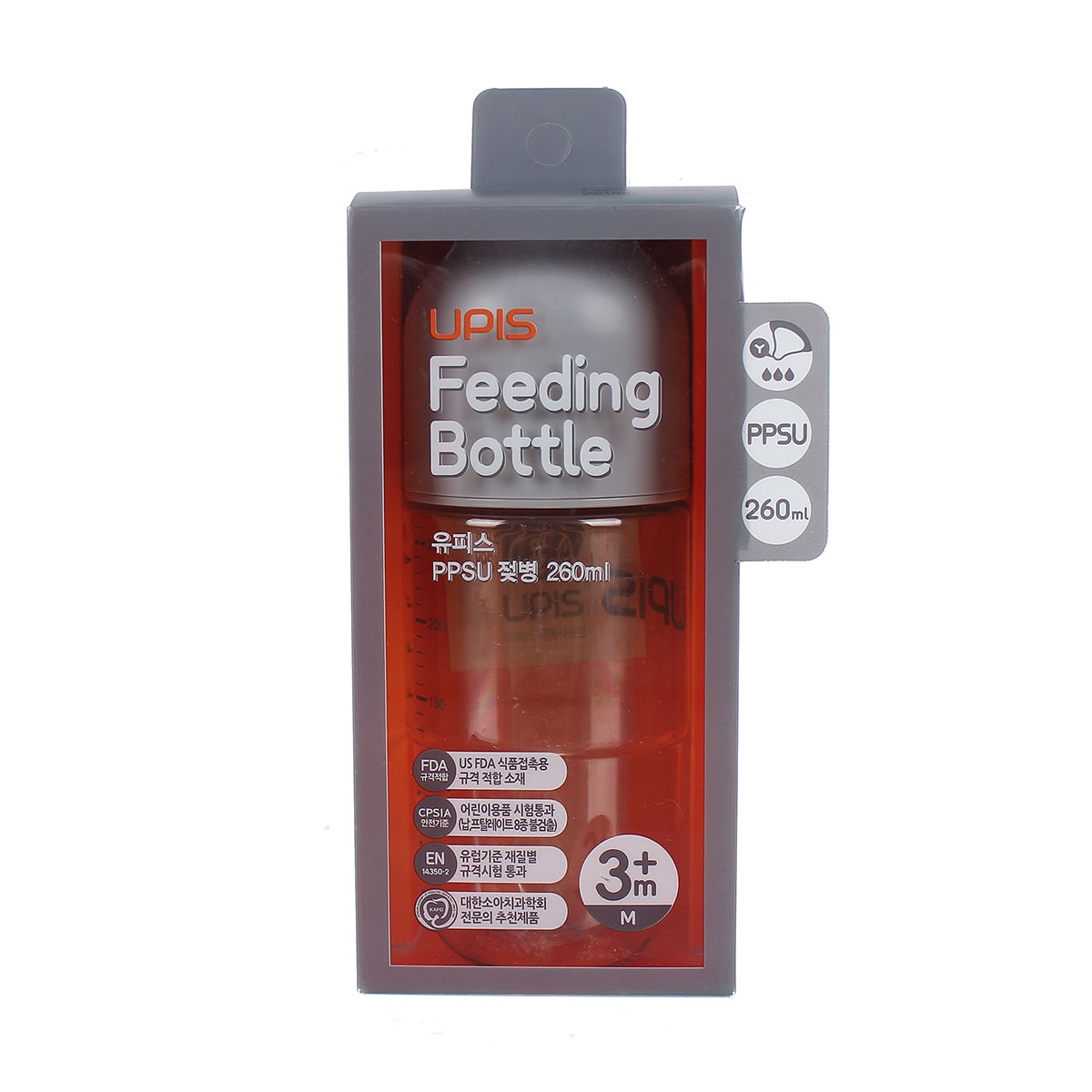 Bình sữa Upis Premium PPSU 260ml (Xám) hình 4